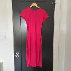 Marcia french brand slit dress fuchsia sz 36
